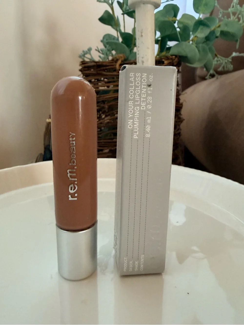 r.e.m. beauty On Your Collar Plumping Lipgloss in color Detention- NEW